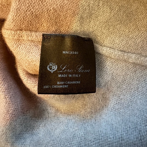 Loro Piana Gray purple cream tan baby Knit cashmere Sweater size 46 - Picture 4 of 8